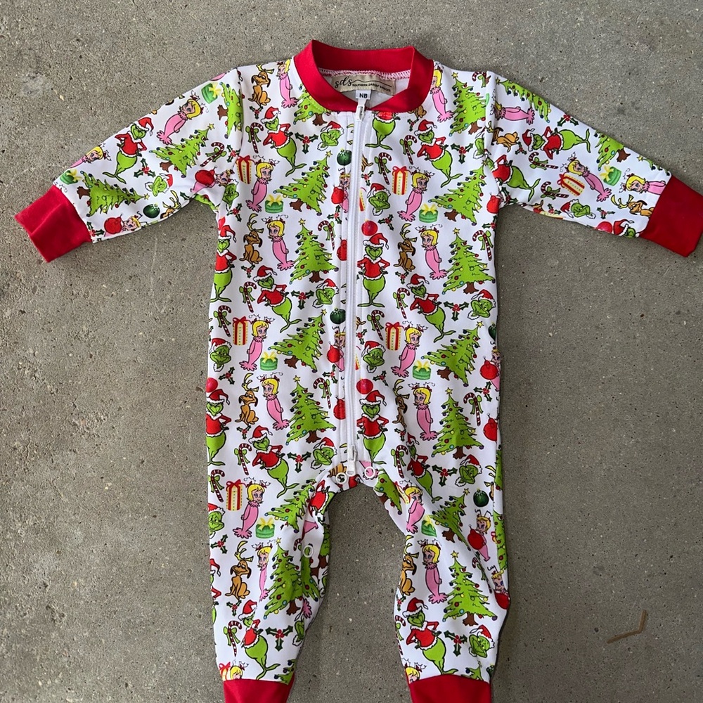 Grinch Footie Bamboo Pajamas